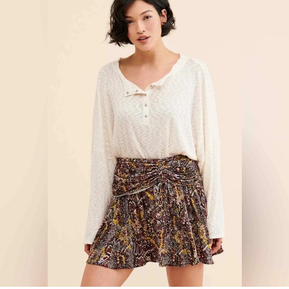 Free People Saturday Sun Mini Skirt mixed print size 8